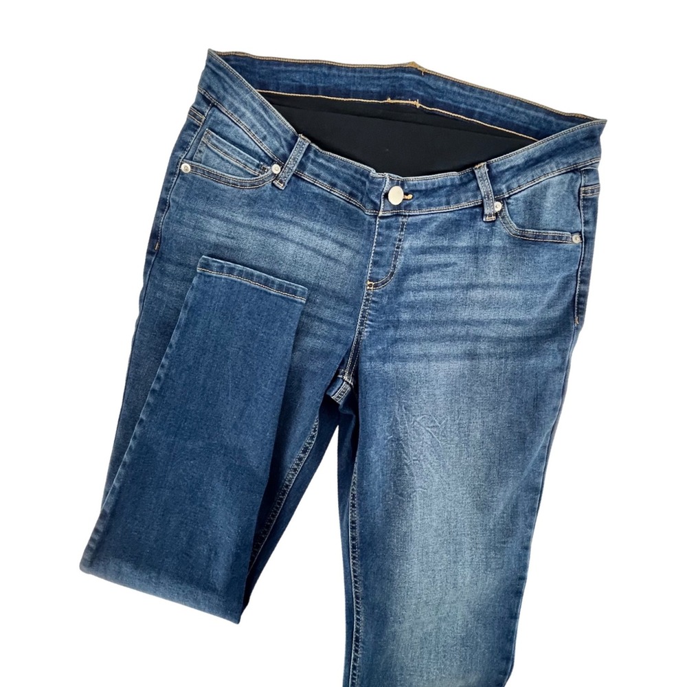Maternity Skinny Jeans Womens Large 12-14 Blue Medium‎ Wash Stretch Casual